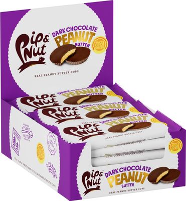 Pip & Nut - Dark Chocolate Peanut Butter Cups (15 Pack - 2 Cups per Pack) Single Origin Chocolate, Real Peanut Butter, Natural Nut Butter, No Palm Oil, Vegan, Gluten Free