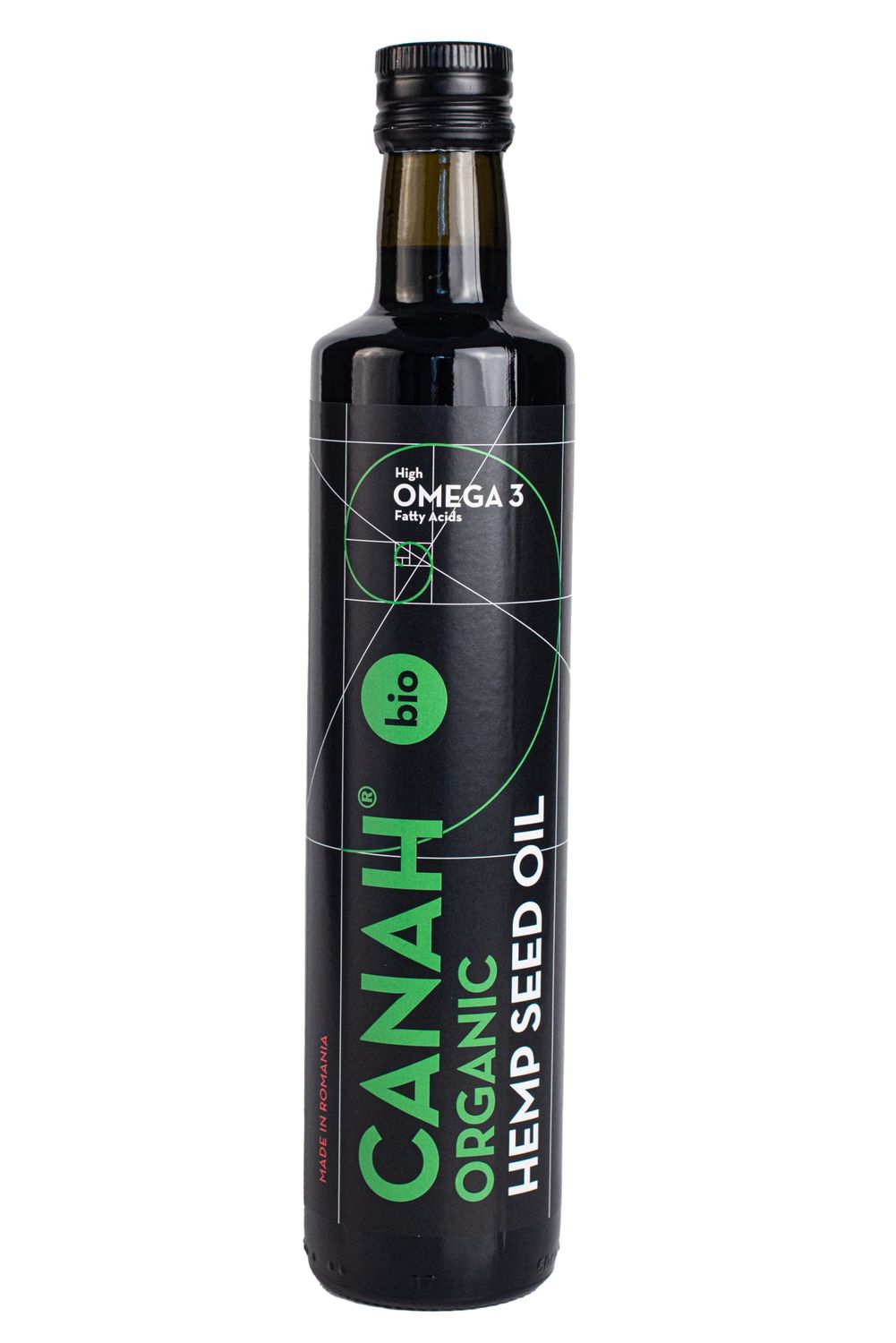 Canah® Organic Hemp Seed Oil 500 ml - Cold Pressed Unrefined, Vegan, Rich in Omega 3 Omega 6 Fatty acids &amp; Vitamin E, Certified Kosher + Bonus Free Recipes