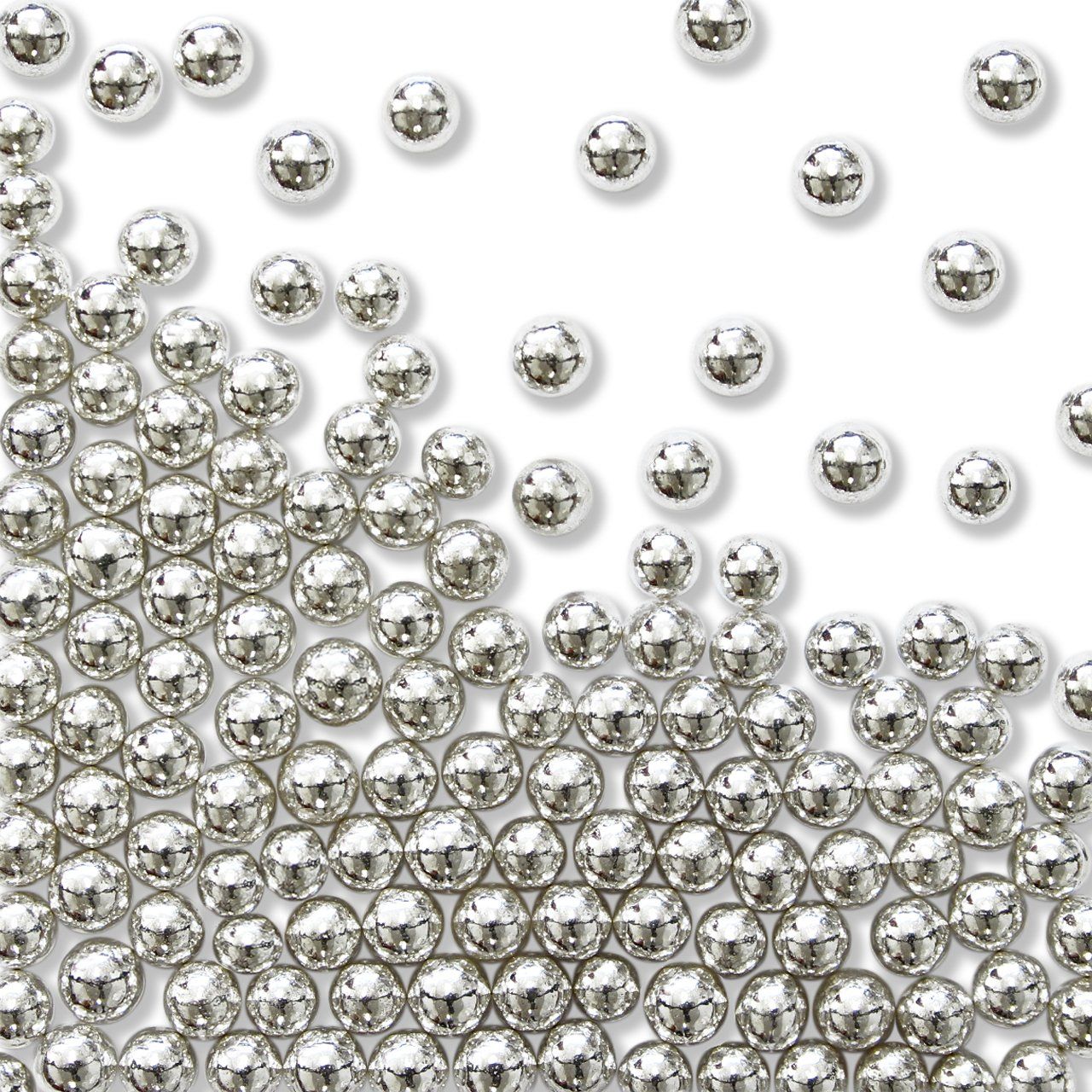 PME Silver Sugar Pearls (25g), 4mm diameter, Edible Cake Icing Decorations
