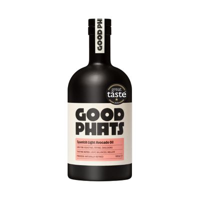 GOOD PHATS Spanish Light Avocado Oil - Everyday Cooking Oil from Hass &amp; Fuerte Avocados - High Smoke Point for Frying, Roasting, Baking and More - Neutral Flavour to Replace Seed Oils (500ml)