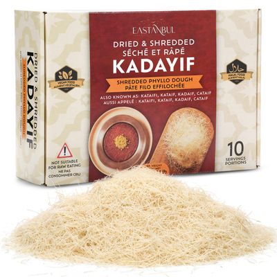 Eastanbul Dried & Chopped Kataifi Shredded Fillo Dough, Kurutulmus Kadayif Pastry Dough, Ingredient for The Popular Dubai Pistachio Chocolate Bar, Shredded Phyllo Dough, Kunafa Dough, 500g Eastanbul Dried & Chopped Kataifi Shredded Fillo Dough, Kurutulmus Kadayif Pastry Dough, Ingredient for The Popular Dubai Pistachio Chocolate Bar, Shredded Phyllo Dough, Kunafa Dough, 500g