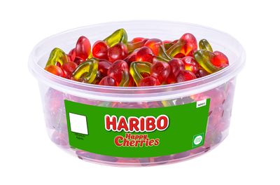 HARIBO Happy Cherries x 100 Pieces Sweets Tub (585g)
