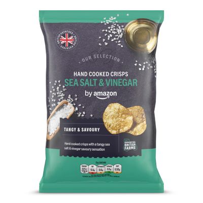 by Amazon Our Selection Hand Cooked Sea Salt &amp; Vinegar Crisps, 150g