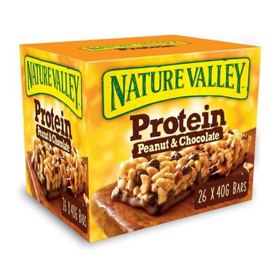 Nature Valley Protein Peanut &amp; Chocolate Gluten Free Cereal Bars 26 x 40g