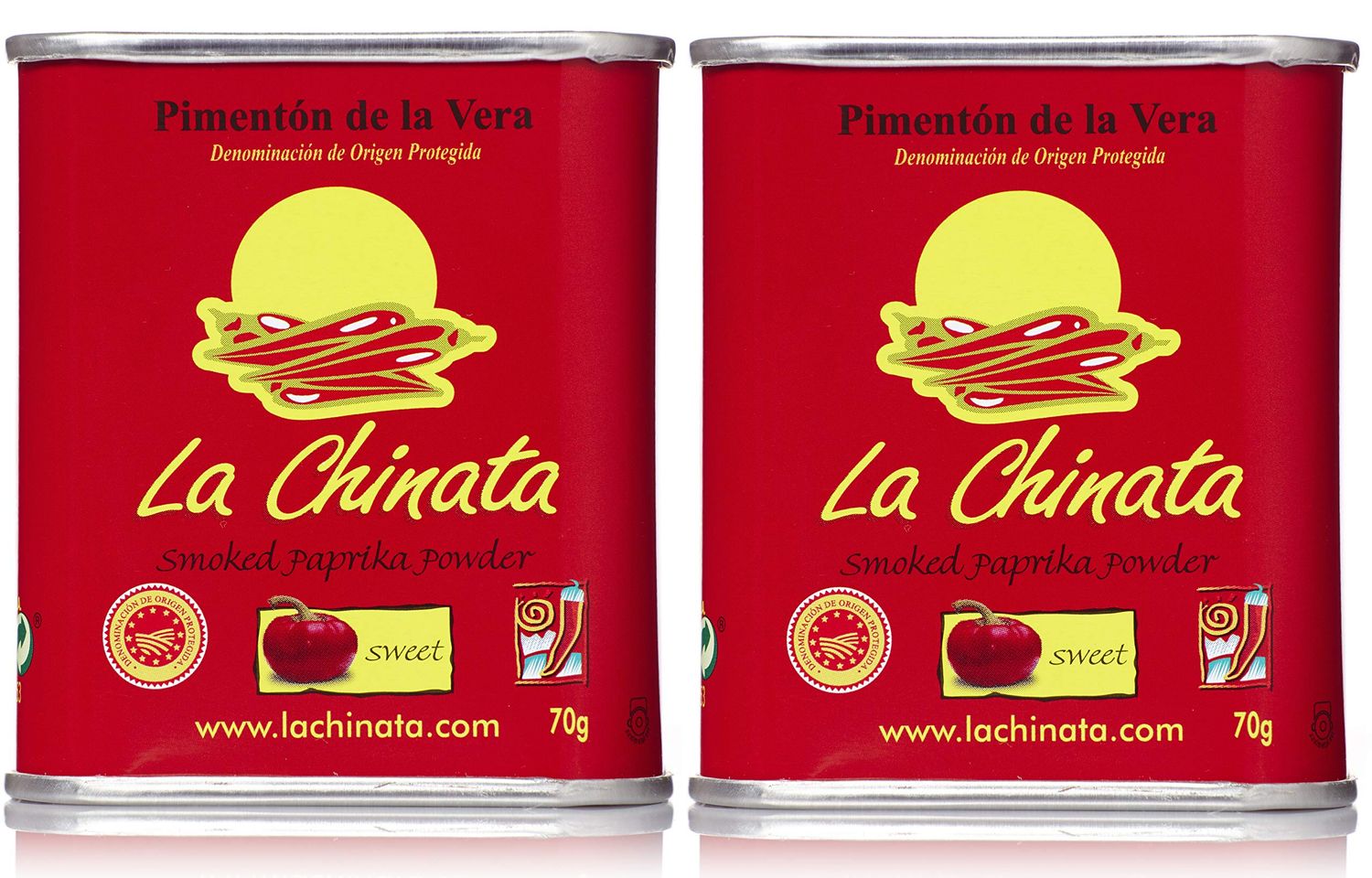 Smoked Paprika - LA CHINATA - DOP La Vera - Gluten Free (Sweet, 70g Can X 2)