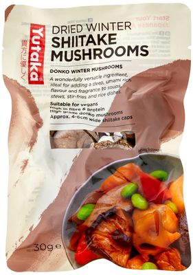 Yutaka - Dried Shiitake Mushrooms, 30g - Premium Donko Winter Mushrooms - Rich Umami Flavour, Vegan Friendly - High Fibre & Protein - Perfect for Soups, Stir-Fries, Risotto & Broths