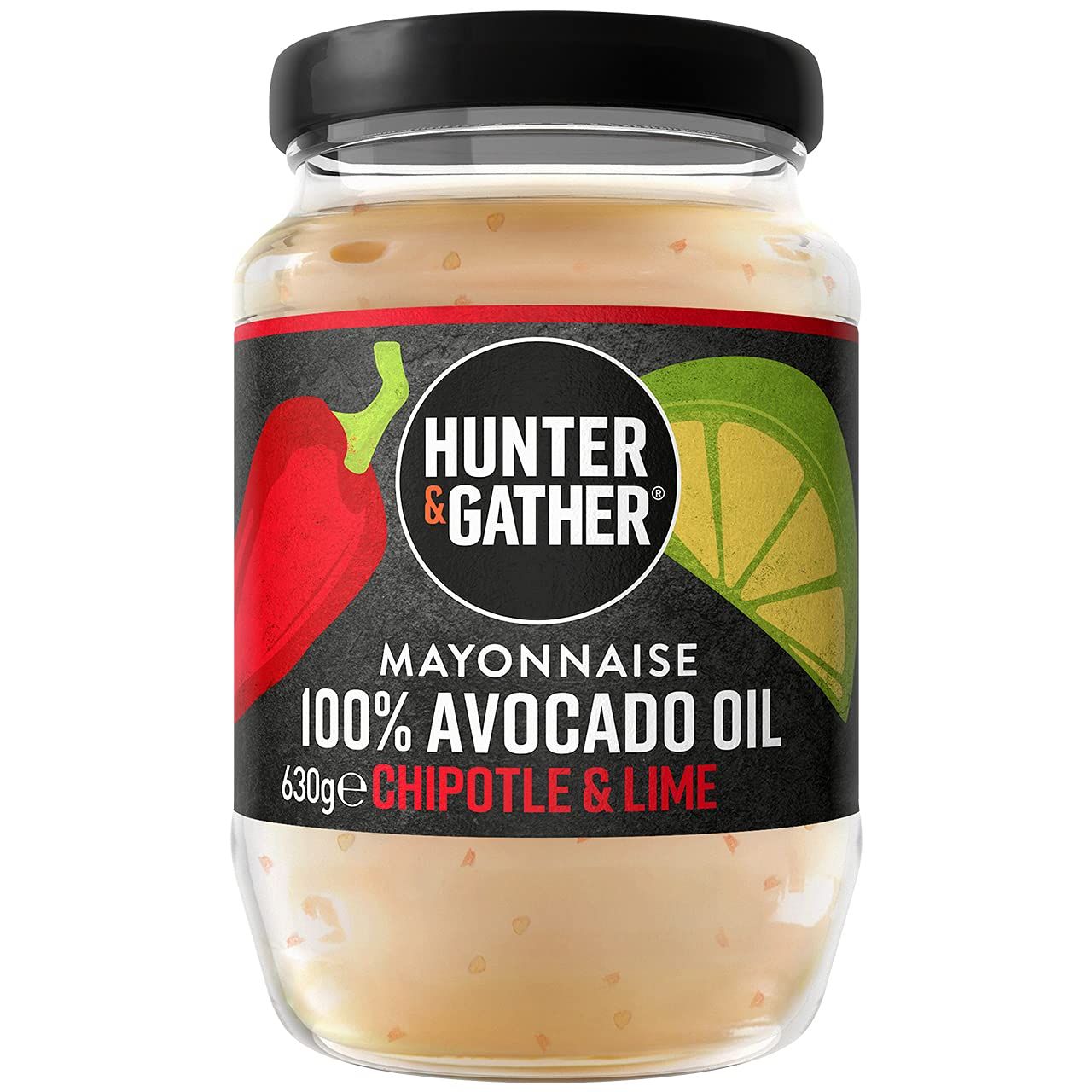 Hunter &amp; Gather Chipotle &amp; Lime Avocado Oil Mayonnaise 630g Seed Oil Free I Made with Pure Avocado Oil &amp; British Free Range Egg Yolk Paleo, Keto, Sugar and Gluten Free Avocado Mayo Smoky &amp; Fiery