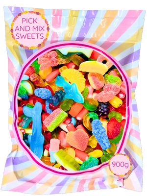 Pick and Mix Sweets 900g Sharing Bag - Assorted Mixed Sweets for Parties, Movie Nights, Family Treats &amp; Everyday Snacking - Resealable Pouch