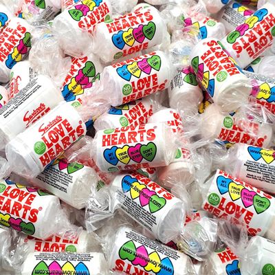 Love Heart Sweets Mini Rolls x 50 Love Heart Sweets 50 Pack Bulk Bag Assorted Pick and Mix for Parties, Gifts, and Sharing.