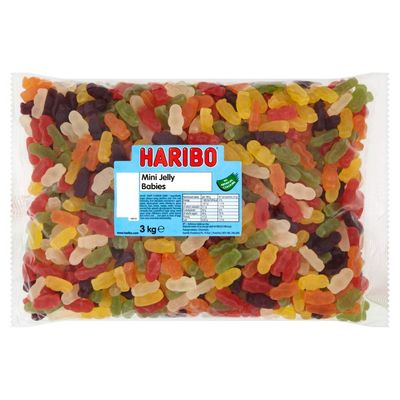 HARIBO Mini Jelly Babies - Soft and Fruity Gummy Sweets - 3kg Bulk Bag