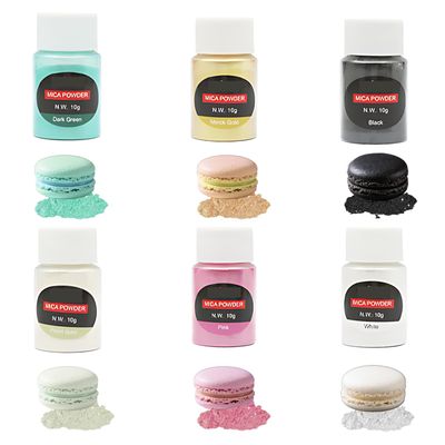 Edible Glitter, 6 Colors Edible Glitter for Cakes and Drinks, Food Colouring Powder Set for Baking, Chocolate, Fondant, drinks, 10g Each, Pink, Dark Green, Black, White, Gold, Pearl Gold