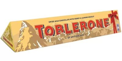 Toblerone Swiss Milk Chocolate - 750g Big Bar 30 Portions, 25g Each Iconic Triangle Honey &amp; Almond Nougat Bar - Creamy and Delicious Gift Hamper, Christmas,Birthday,Easter Gift Sold By Swiss+