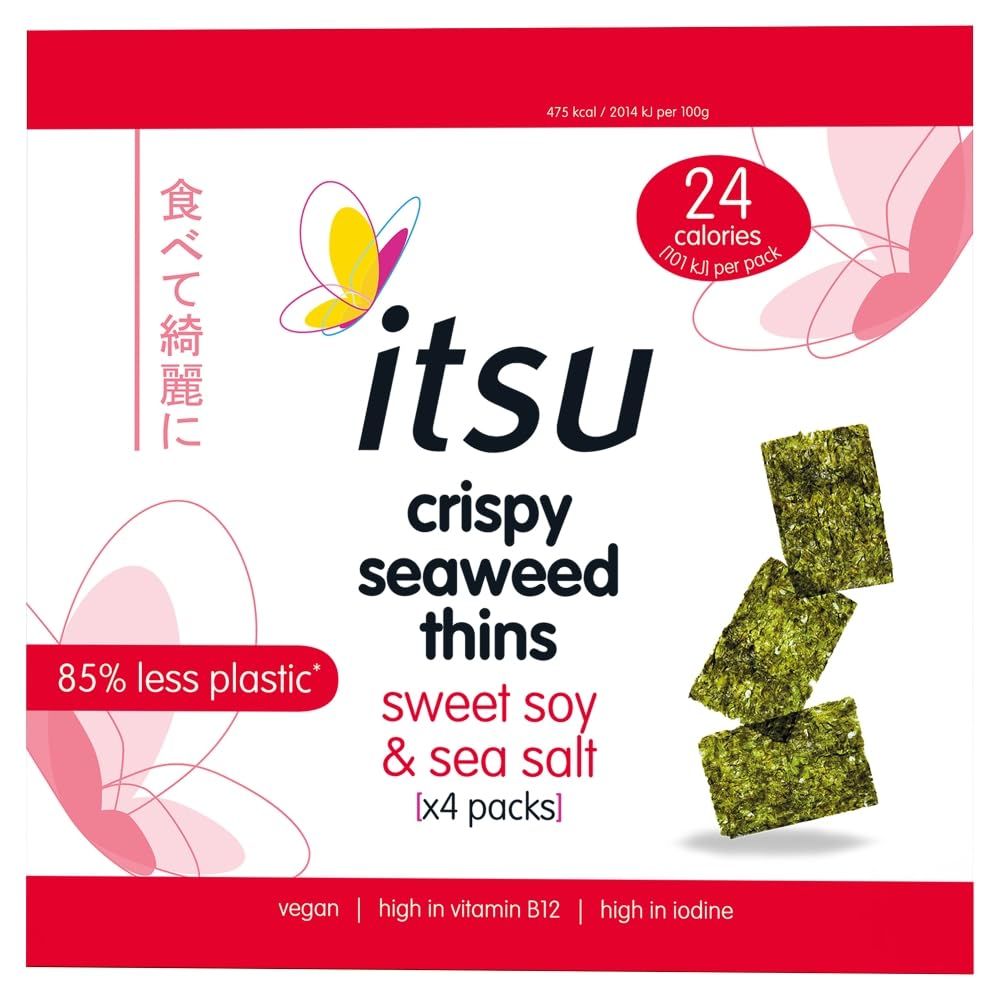 itsu Crispy Seaweed Thins Sweet Soy &amp; Sea Salt, 4 x 5g (20g)