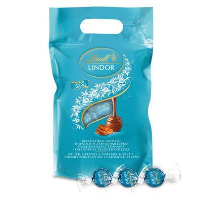 Lindt Lindor Salted Caramel Chocolate Truffles - 1kg Bag (Approx. 80 Balls) - Smooth Filling - Gift, Birthday, Congratulations, Sharing Treat