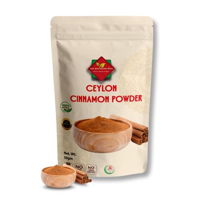 Ceylon Cinnamon Powder Ethically Sourced 100% Authentic True Ceylon (50G / 1.76 oz) Cinnamon Ground Dalchini Powder Premium Quality Natural Non GMO Vegan No additives