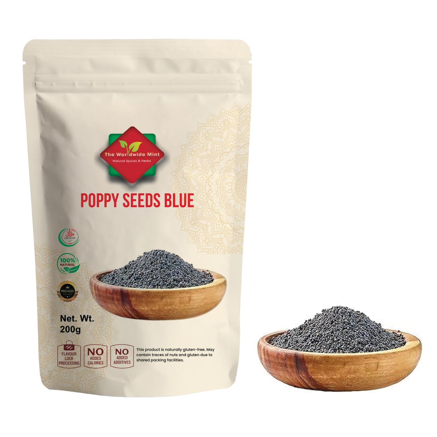 Poppy seeds Blue (200g/7.05oz) Poppy Seeds Premium Quality 100% Natural Vegan Rich Flavour Gluten Free Authentic Taste No Additives Supplied in Zip Sealed Bag