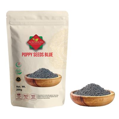 Poppy seeds Blue (200g/7.05oz) Poppy Seeds Premium Quality 100% Natural Vegan Rich Flavour Gluten Free Authentic Taste No Additives Supplied in Zip Sealed Bag