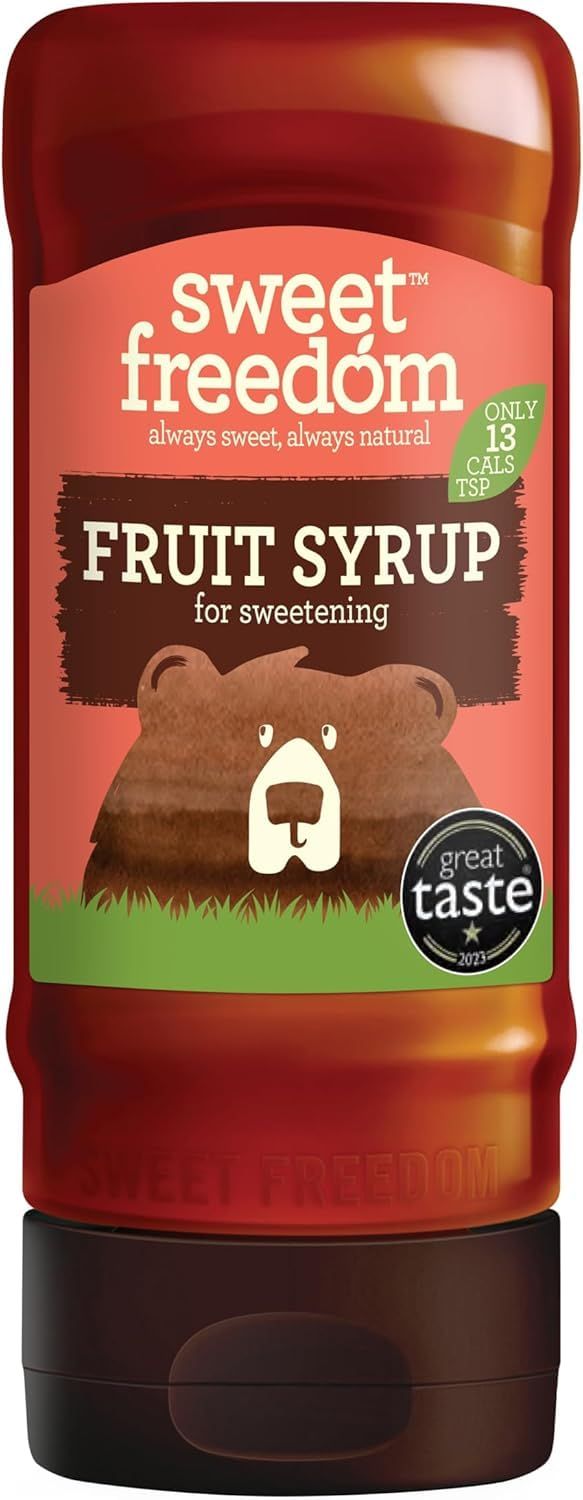 Sweet Freedom Fruit Syrup 350 g - Vegan Drizzle for Coffee and Pancakes, Naturally Sweetened with Fruits, Only 13 Kcal Per Teaspoon (Pack of 1)