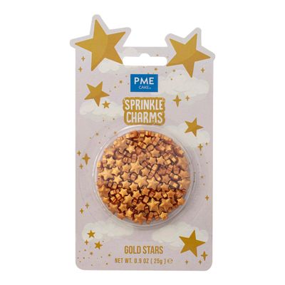 PME Cake Gold Stars Sprinkle Charms (25g / 0.9oz)