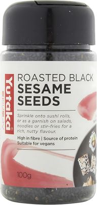 Yutaka Roasted Black Sesame Seeds 100g Vegan-Friendly Japanese Black Sesame Bold Nutty Garnish for Sushi, Salads, Stir-Fries &amp; Baking