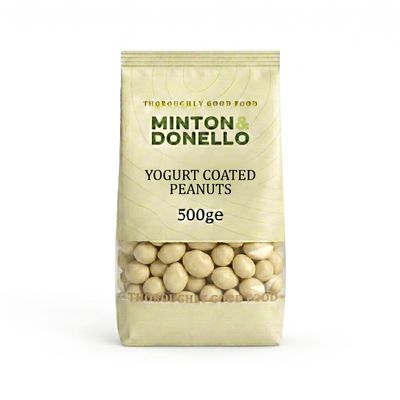 Minton &amp; Donello 500g Yogurt Coated Peanuts - Suitable for Vegetarians, Great for Parties and Gatherings