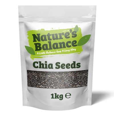 Nature's Balance Chia Seeds 1kg Raw Black Chia Seeds Source of Omega 3 &amp; Fibre