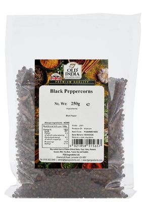 Old India Black Peppercorns 250 g