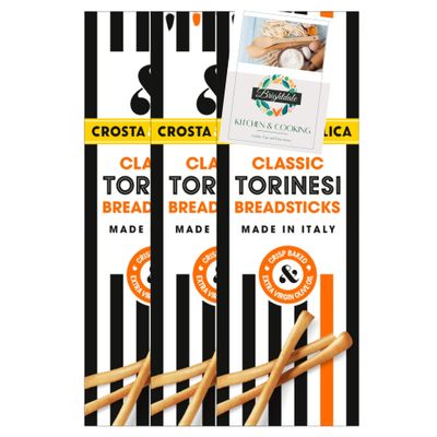 Breadstick Bundle with Crosta &amp; Mollica Classic Torinesi Breadsticks 120g 3 Pack + Brightdale Kitchen Booklet