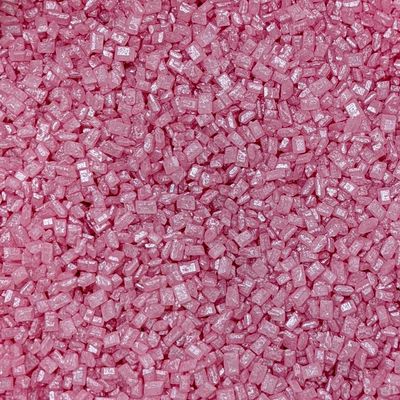 Pink Glimmer Sugar Sprinkles - 35g of Edible Pink Crystal Cake Toppers or Cupcake Decorations Sparkly Sprinkles