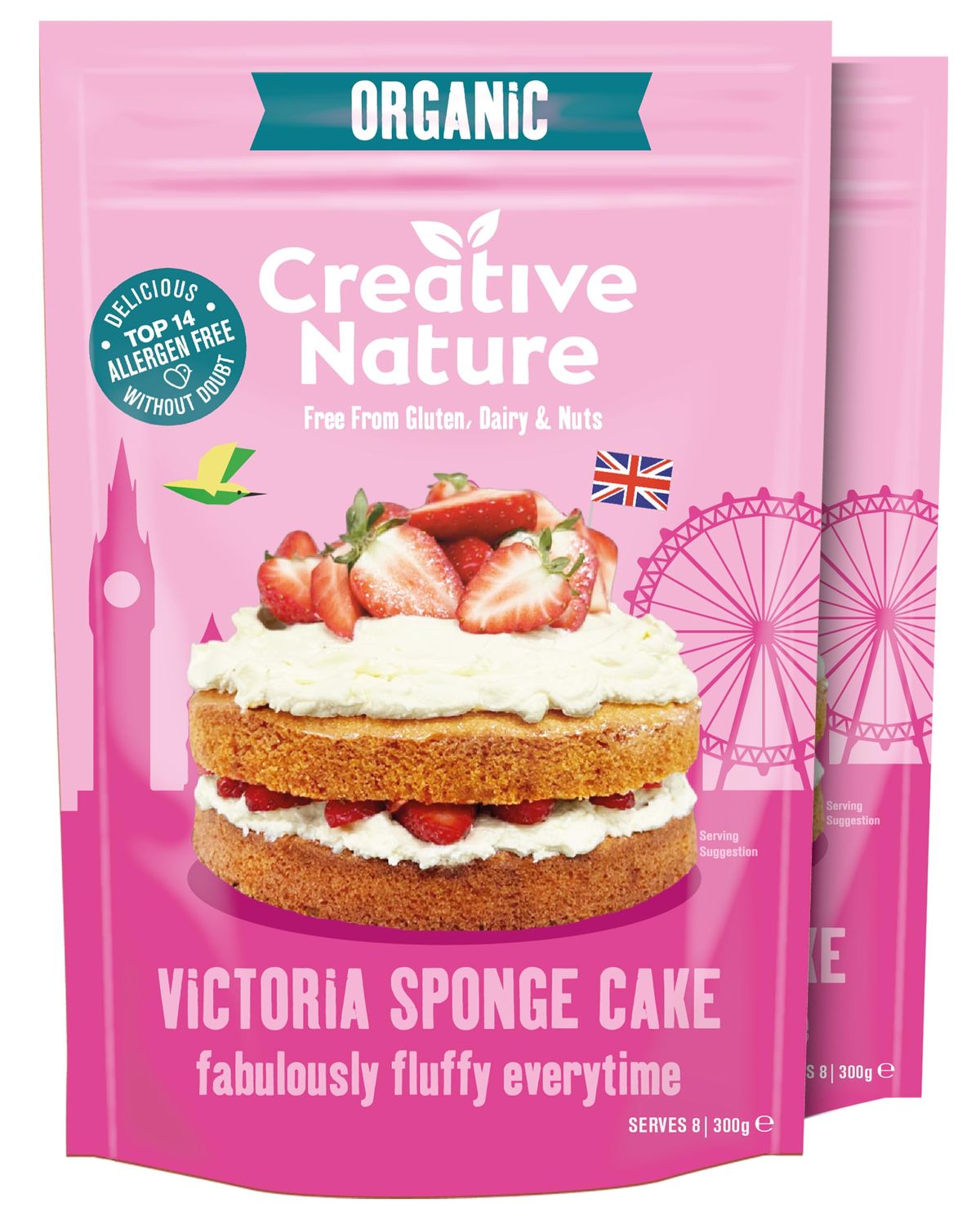 Gluten Free Cake Mix Creative Nature Victoria Sponge Cake Mix Organic, Nut Free, Dairy Free Baking Mix Top 14 Allergen Free 2 Pack