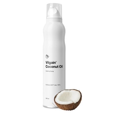 Vilgain Coconut Oil Cooking Spray 200ml 100% Pure Refined Coconut Oil High Smoke Point Non-Aerosol Mist Keto &amp; Paleo Friendly Preservative Free Cooking Oil