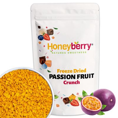 Freeze Dried Passion Fruit Crunch 100g - Perfect for Baking, Cake Decorations, Smoothie, Yogurt, Muesli, Cereal, Porridge, Ice Cream Toppers - Freeze Dried Passionfruit Crispy Pieces