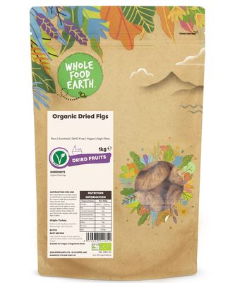 Wholefood Earth Organic Dried Figs - 1 kg Raw Sundried GMO Free Vegan High Fibre Certified Organic