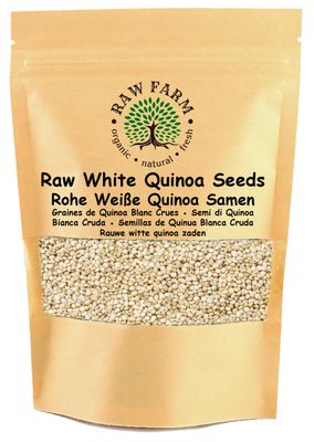 Raw Farm - Raw White Quinoa Seeds, Gluten free, Soya free, Wholegrain 1kg