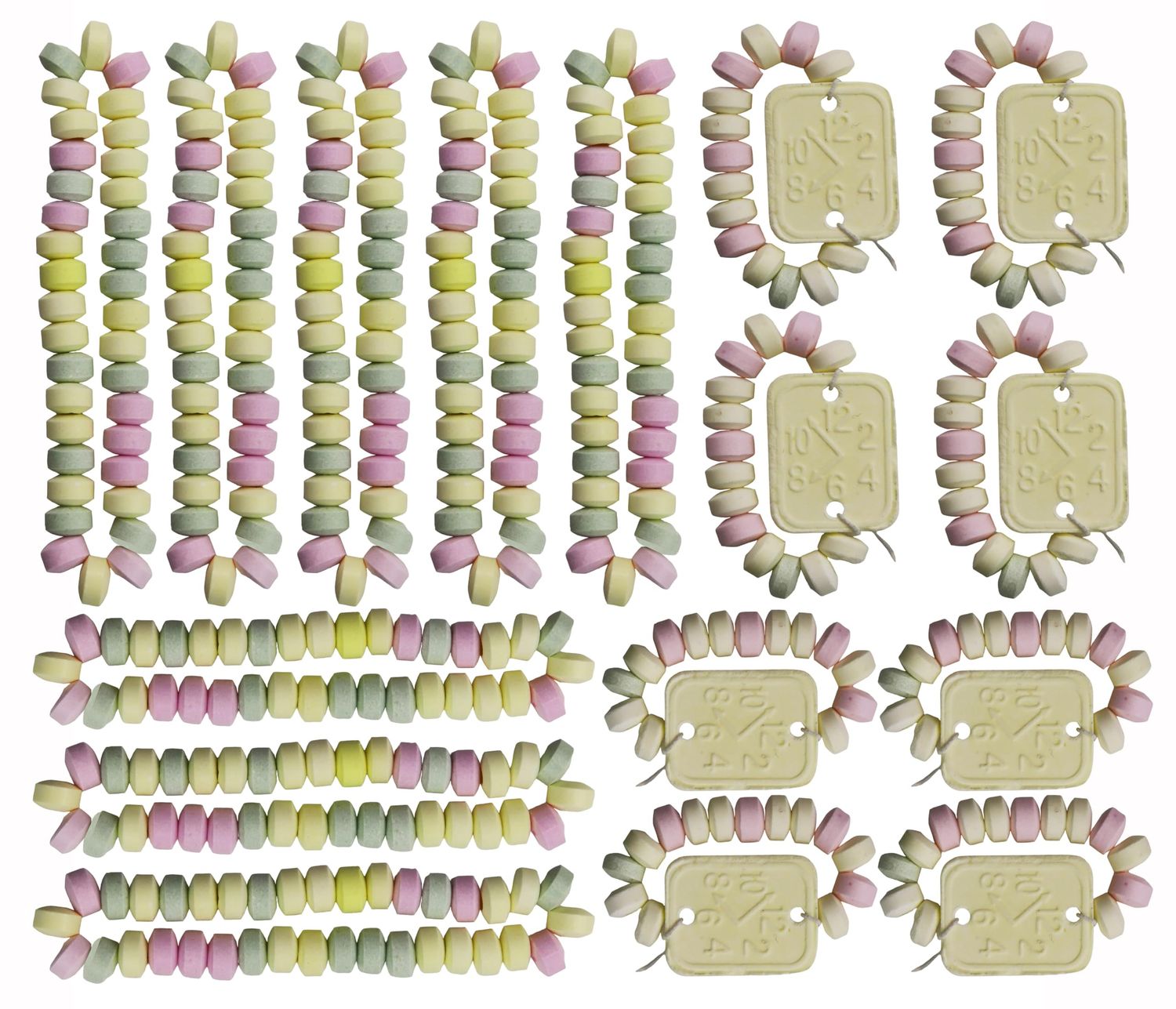 CAPTAIN PLAY Retro Candy Party Pack with Candy Necklaces and Candy Watches, 16 pices Individually Wrapped, 244g