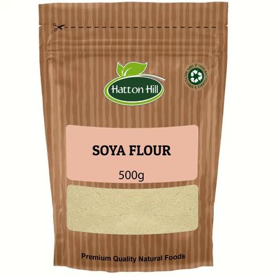 SOYA Flour 500g, Dried Soy Powder, Heat Treated, High Protein by Hatton Hill