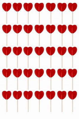 ihoot 35 Heart-Shaped Cherry Lollipops - Individually Wrapped Sweet Lollies Bulk Party Bag Filler, Valentine s Day, Weddings, Birthday Treats Gluten-Free, Vegan &amp; Vegetarian Snacks