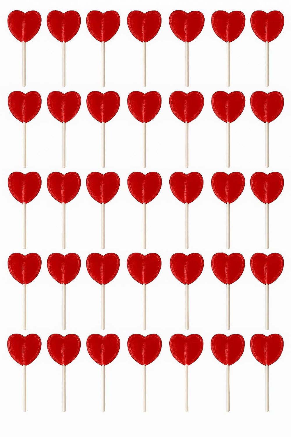 ihoot 35 Heart-Shaped Cherry Lollipops - Individually Wrapped Sweet Lollies Bulk Party Bag Filler, Valentine s Day, Weddings, Birthday Treats Gluten-Free, Vegan &amp; Vegetarian Snacks