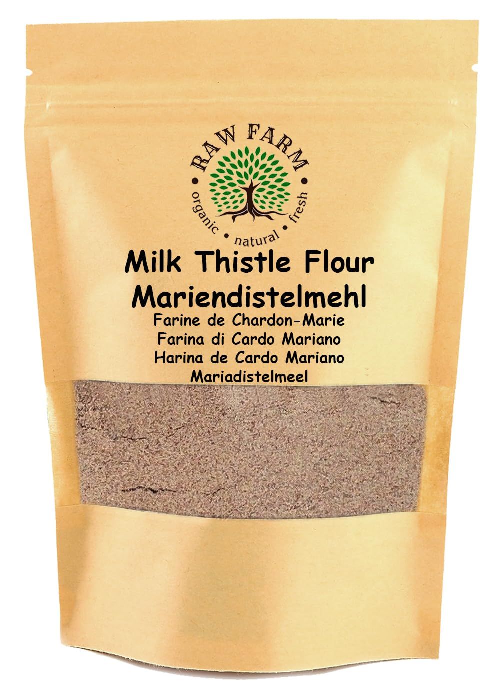 Raw Farm - Milk Thistle Seed Flour, Cold-Milled, Non-GMO, Gluten-Free, Low in fat 1 kg