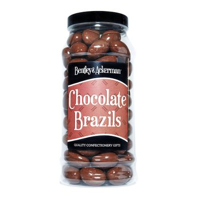 Chocolate Brazil Nuts - (600g) Original Chocolate Covered Brazil Nuts in a Gift Jar by Bentley &amp; Ackerman's Sweet shop.