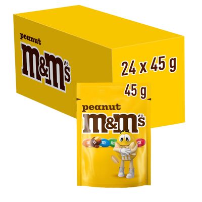 M&amp;M'S Peanut Bulk Box, Milk Chocolate Gifts &amp; Movie Night Snacks, 24 Packs of 45 g