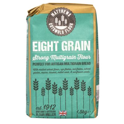 Matthews Cotswold Eight Grain Strong Multigrain Flour - 1.5kg Bag (Pack of 5)