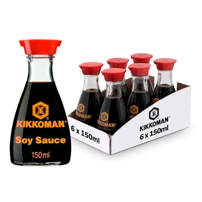 Kikkoman Soy Sauce, 150 ml, (Pack of 6), Naturally Brewed
