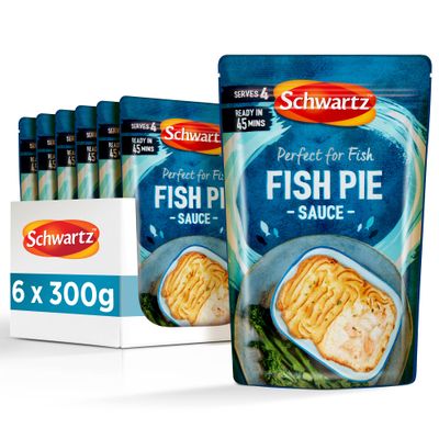 Schwartz Fish Pie Sauce 300 G Serves 4 Pack of 6 Quick, Simple and Full of Flavour Rich and Creamy Taste With White Wine, Aromatic Parsley and Zesty Lemon Juice Quick and Easy Preparation