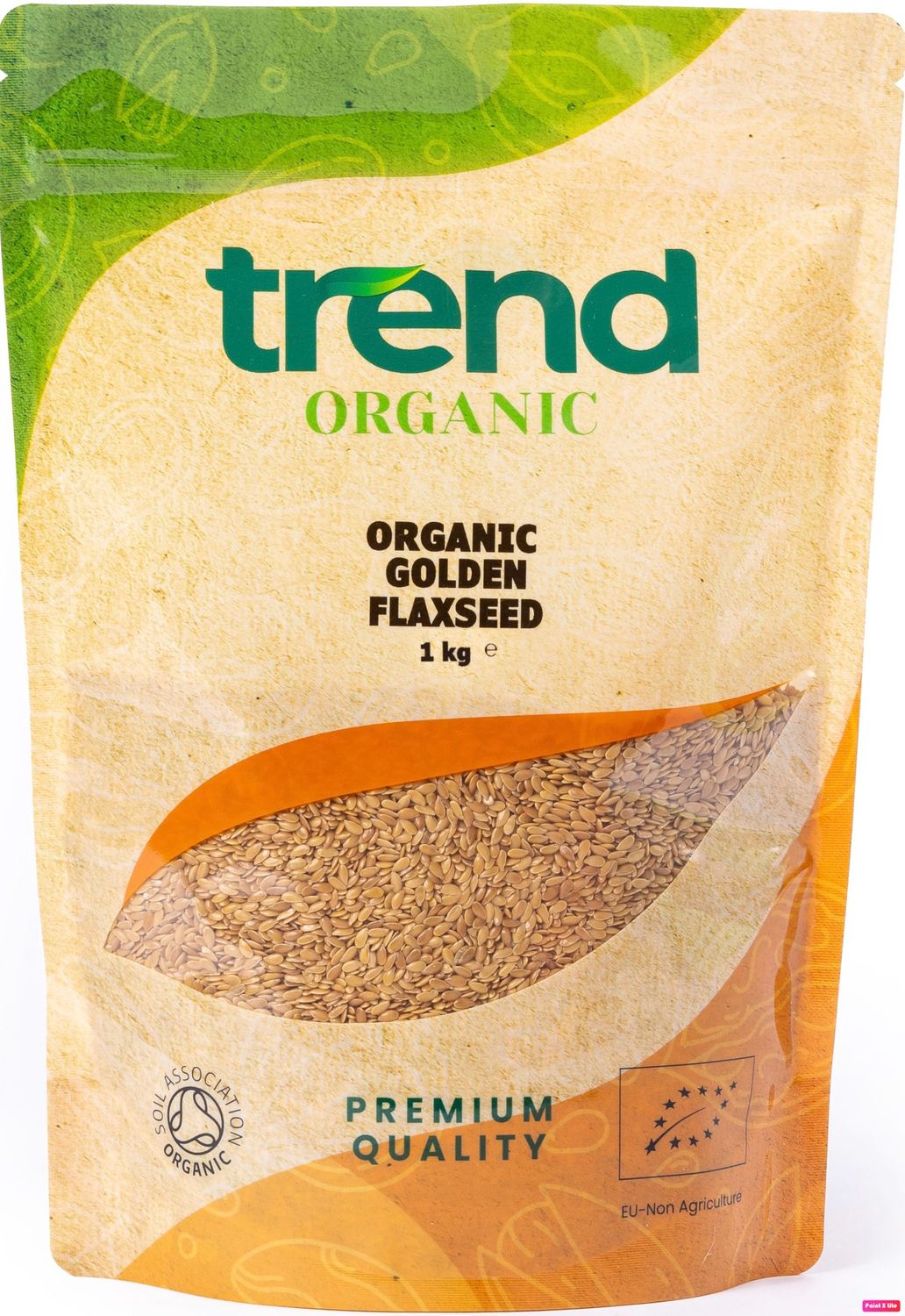 Trend Organic Golden Flaxseed, 1kg-Lighter Hue Milder Taste, High in Protein &amp; Fibre, and Omega-3s, Certified Organic, Vegan, GMO-Free, No Additives, No Preservatives, Raw Whole Seeds