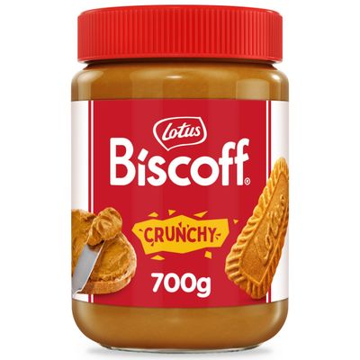 Lotus Biscoff Crunchy spread, Caramelised Biscuit Flavour, 700g, Vegan, Nut Free, No Added Colours or Flavours