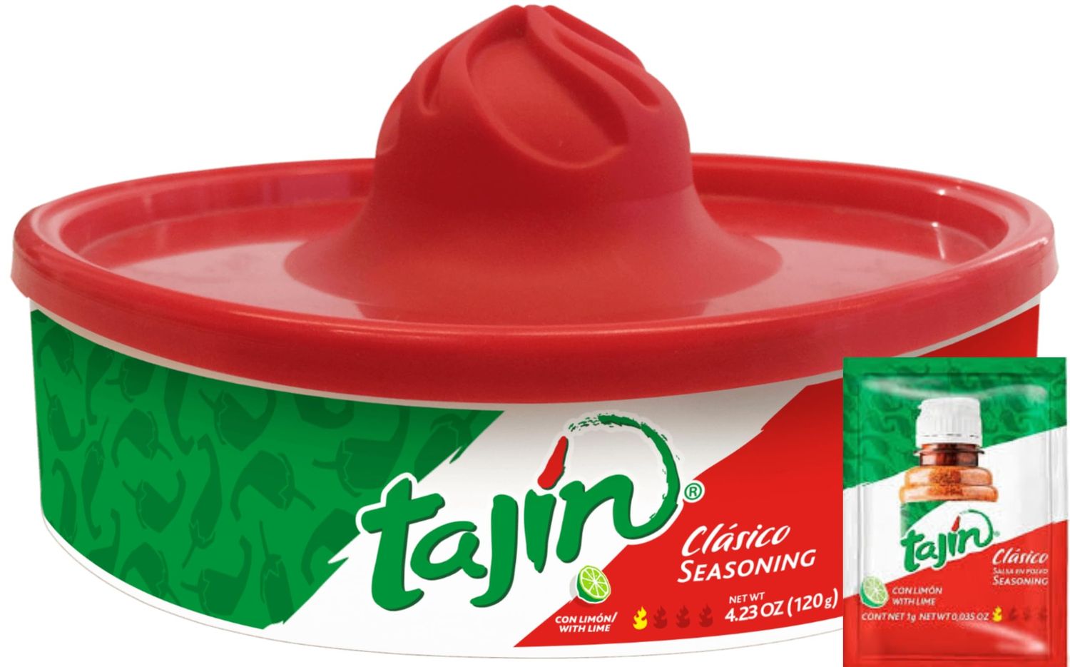 Tajin Glass Rimmer 120g Spicy Margarita Salt Rimmer with Chilli Lime Cocktail &amp; Margarita Rimmer for Drinks Mexican Chilli Lime Seasoning with Free Sachet
