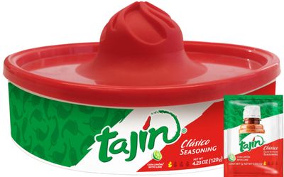 Tajin Glass Rimmer 120g Spicy Margarita Salt Rimmer with Chilli Lime Cocktail & Margarita Rimmer for Drinks Mexican Chilli Lime Seasoning with Free Sachet