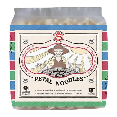 DRAGON MAMA'S KITCHEN Taiwanese Petal Noodles Vegan · Non-fried · No Palm oil · No Preservatives · No Artificial Flavours · No Artificial Colours · Non-GMO (320g (1 pack x 320g))