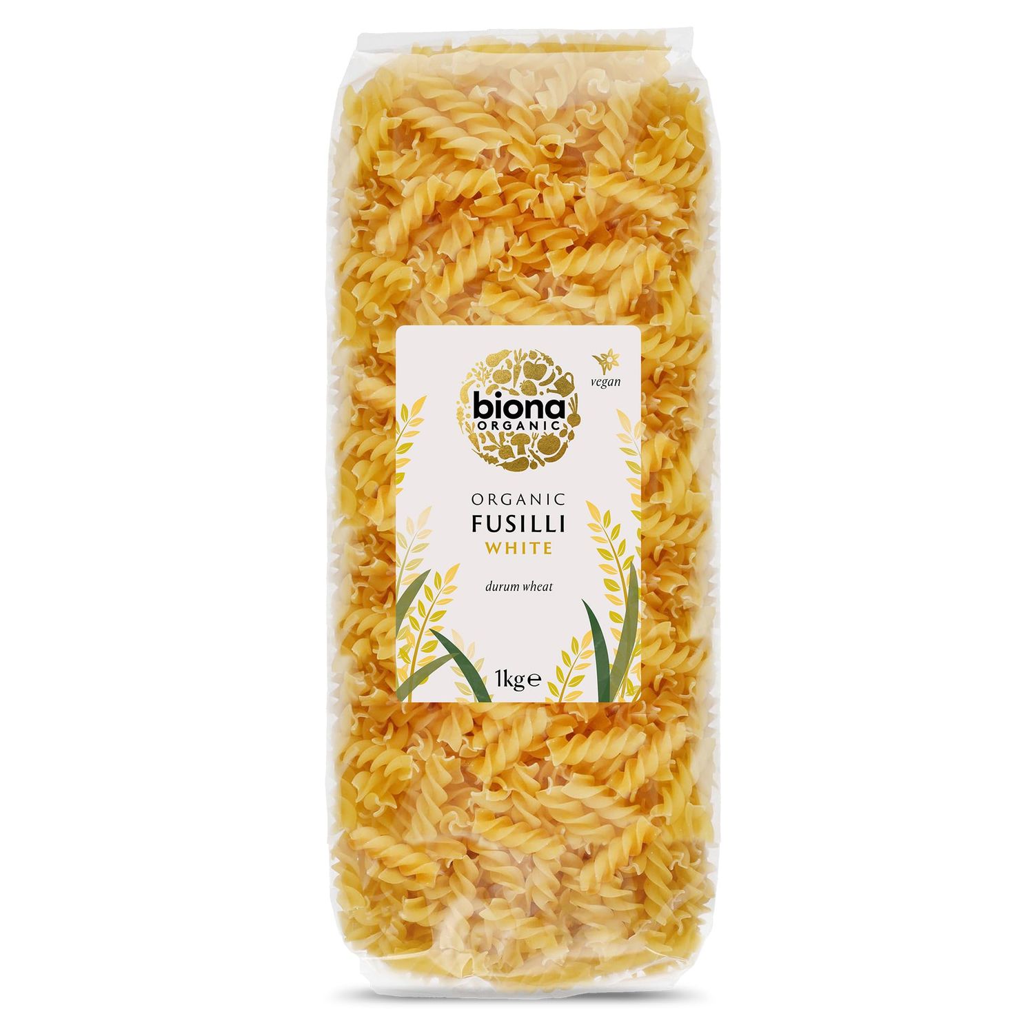 Biona Organic White Fusilli 1kg, Pack of 1 - Made Using Fine Organic Durum Wheat - Bronze Extruded - Pair With Biona Pasta Sauces - For Everyday Italian Inspired Dishes